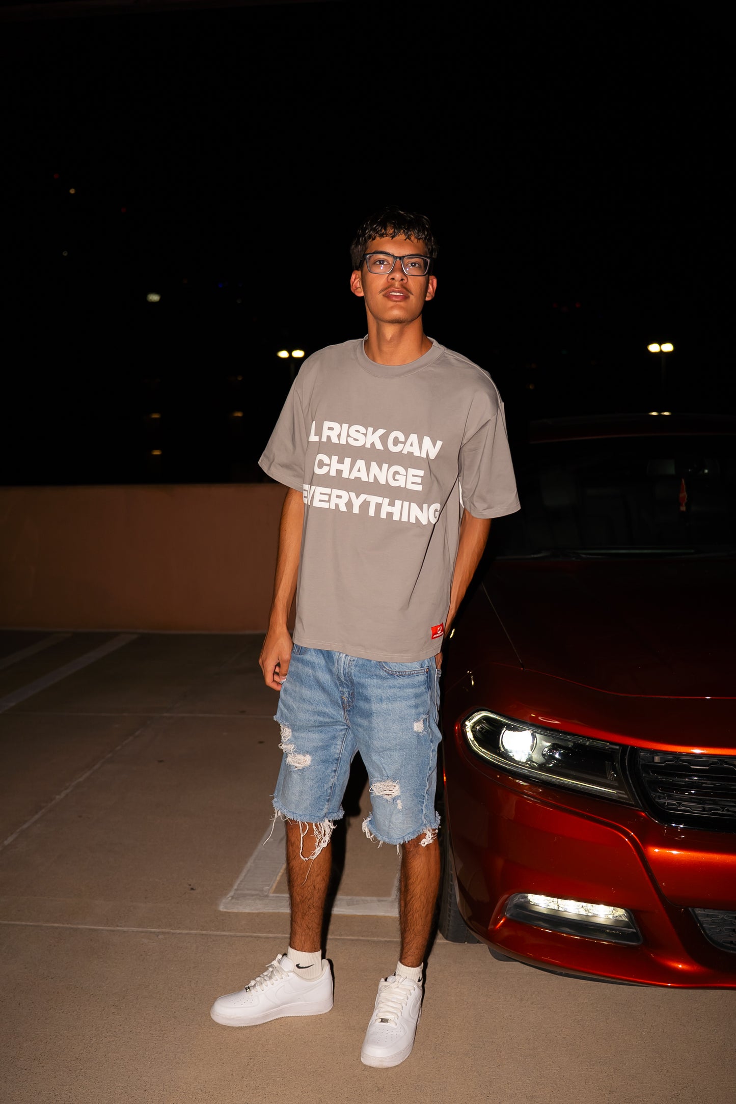 “1 RISK TEE” GREY